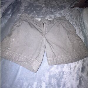 Eddie Bauer Mercer Fit striped Khaki Shorts 8 ♥️ #68 4” inseam